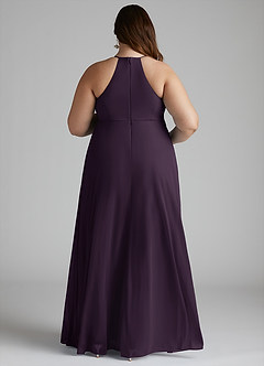 Azazie Annabelle Maternity Bridesmaid Dresses A-Line V-Neck Pleated Mesh Floor-Length Dress image8