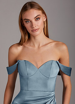 Azazie Mila Final Sale Agave Sheath Sweetheart Neckline Stretch Satin Convertible Dress image7