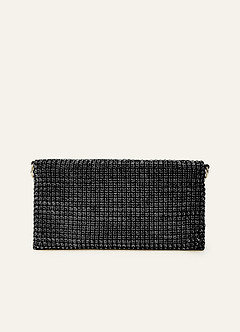 front Crystal Embellished Envelope Clutch