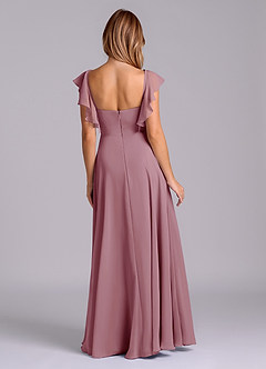 Azazie Leilani Bridesmaid Dresses Vintage Mauve A-Line Pleated Chiffon Dress image2