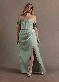 Nicole Aloe Green and Pistachio Contrast Maxi Dress image12