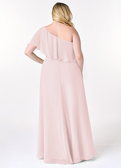 Azazie Lizzy Bridesmaid Dresses Blushing Pink A-Line One Shoulder Chiffon Dress image9