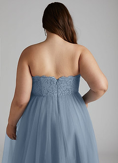 Azazie Roni Bridesmaid Dresses Dusty Blue A-Line Sweetheart Neckline Tulle Convertible Dress image12