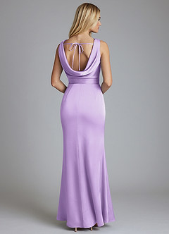 Azazie Tallie Bridesmaid Dresses Lilac Mermaid Pleated Stretch Satin Dress image6