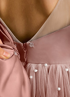 Azazie Trudy Flower Girl Dresses Cedar Rose Ball-Gown Sweetheart Neckline Tulle Dress image8