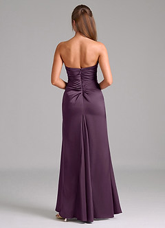 Azazie Lucille Bridesmaid Dresses Plum Mermaid Strapless Stretch Satin Convertible Dress image2