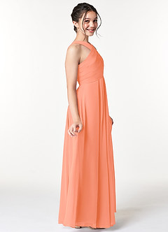 Azazie Kaleigh Junior A-Linie Plissee Chiffon Kleid Agave image5