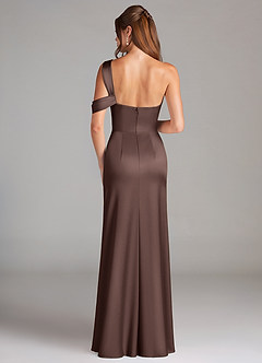Azazie Wynter Bridesmaid Dresses Ganache Sheath One Shoulder Stretch Satin Dress image2