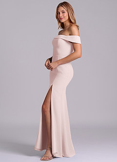 Azazie Luciana Brudtärnklänningar Klä av Tubklänning i Chiffong Av axeln Rodnande Rosa Konvertibel image4