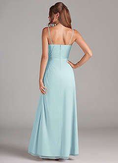 Azazie Aliani Brautjungfernkleider Wandelbar Etui Schulterfrei Chiffon Kleid Seegrün image3