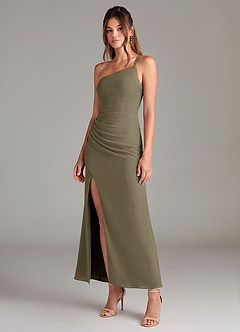 Azazie Eren Bridesmaid Dresses Willow Green Mermaid One Shoulder Chiffon Dress image1