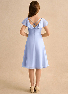 Azazie Narin Girls Formal Abiti da Ragazza di Fiori Abito A-Line in Chiffon con Maniche Ghiaccio image2