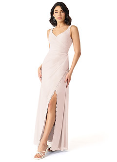 Azazie Renessa Final Sale Agave A-Line Lace Chiffon Dress image2