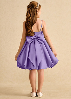 Azazie Davine vestidos de niña de las flores Vestido de Tahití de Satin Mate de Corte En A con Tirante Espagueti image8
