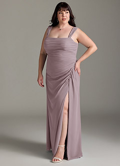 Azazie Jesaphine Bridesmaid Dresses Dusk Sheath Bow Chiffon Dress image11