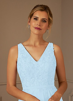 Azazie Joules Mother of the Bride Dresses Sky Blue A-Line Sequins Chiffon Dress image6