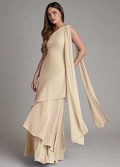 Azazie Monique Suknie dla druhen Linia A Jedno ramię Szyfon Do ziemi Sukienka image4