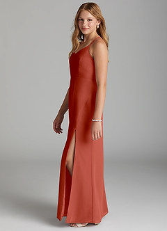 Azazie Becca Junior Meerjungfrau-Linie Chiffon Kleid Rotbraun image6