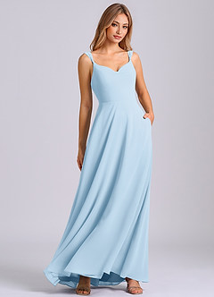 Azazie Beatrice Bridesmaid Dresses Sky Blue A-Line Sweetheart Neckline Chiffon Dress image1