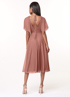 Azazie Tinsley Bridesmaid Dresses Cedar Rose A-Line Pleated Mesh Dress image2