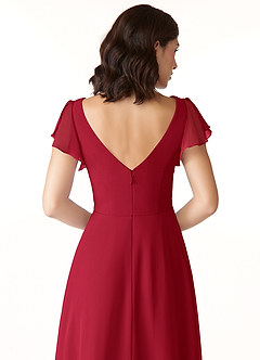 Azazie Omari Bridesmaid Dresses Scarlet A-Line Chiffon Dress image6