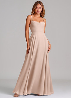 Azazie Elle Bridesmaid Dresses English Rose A-Line Pleated Chiffon Dress image3