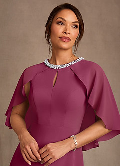 Azazie Winnifred Kleider für die Brautmutter A-Linie Mit Perlen Chiffon Kleid Maulbeerrot image4