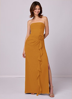 Barbie ♥ Azazie Bridesmaid Dresses Butterscotch Sheath Strapless Chiffon Convertible Dress image1