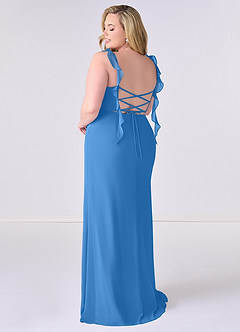 Barbie ♥ Azazie Abiti da Damigella Abito Sirena in Chiffon Corsetto Blue Jay image8