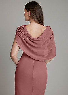 Azazie Hadley Robes de demoiselle d'honneur Robe Sirène en Mousseline de soie Plissée Rose Du Désert image7