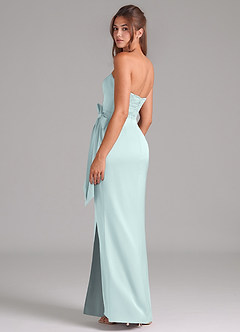 Azazie Jamie Bridesmaid Dresses Mist A-Line Strapless Stretch Satin Convertible Dress image5
