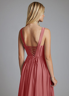 Azazie Delmie Brudtärnklänningar Klä av A-Linje i Stretch Satin Korsett Antik Ros image3