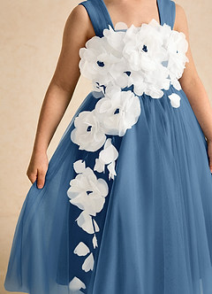 Azazie Dovey Abiti da Ragazza di Fiori Abito Principessa in Tulle Fiocco Crepuscolo image7