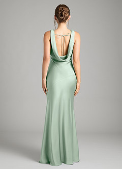 Azazie Rylina Vestidos de damas de honor Vestido de Agave de Satén Elástico de Corte Sirena image2