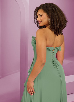Barbie ♥ Azazie Bridesmaid Dresses Matcha A-Line Sweetheart Neckline Chiffon Dress image9
