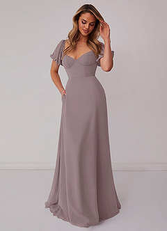 Barbie ♥ Azazie Bridesmaid Dresses Dusk A-Line Pleated Chiffon Dress image5