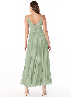 Azazie Raychelle Bridesmaid Dresses Dusty Sage A-Line V-Neck Chiffon Dress image2