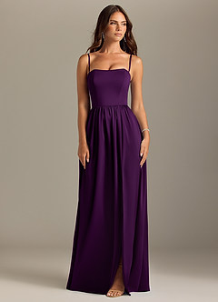 Azazie Calianna Bridesmaid Dresses Grape A-Line Off the Shoulder Stretch Satin Convertible Dress image8
