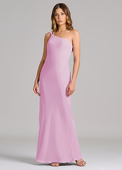 Azazie Monroe Suknie dla druhen Osłona Jedno ramię Szyfon Do ziemi Sukienka image3