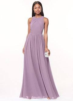 Azazie Harper Bridesmaid Dresses Wisteria A-Line Pleated Chiffon Dress image1