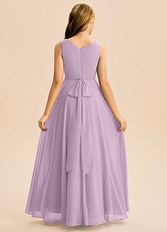 Azazie Mannie Junior Robe Trapèze en Mousseline de soie Plissée Glycine image2