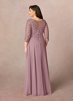 Azazie Noella Abiti per la Madre della Sposa Abito A-Line in Chiffon con Scollo a V in Pizzo Rosa Polverosa image12