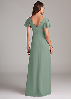Azazie Soren Bridesmaid Dresses Silver Sage A-Line Ruched Chiffon Dress image2