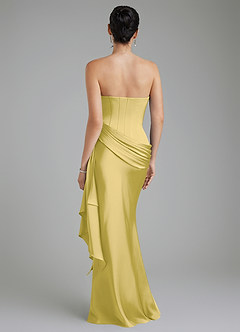 Azazie Draya Bridesmaid Dresses Canary Mermaid Strapless Stretch Satin Dress image2