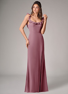Azazie Callie Bridesmaid Dresses Vintage Mauve Mermaid Side Slit Chiffon Convertible Dress image3
