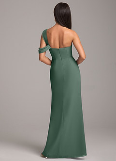 Azazie Wynter Bridesmaid Dresses Sea Moss Sheath One Shoulder Chiffon Dress image5
