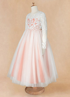 Azazie Elodie Flower Girl Dresses Ivory Mai Tai Ball-Gown Lace Dress image12