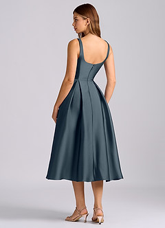 Azazie Amalie Bridesmaid Dresses Twilight A-Line Pleated Stretch Satin Dress image5