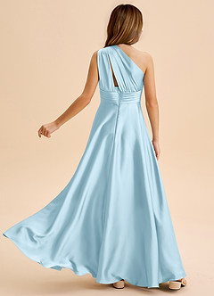 Azazie Charlize Junior Jurk van Stretch Satijn met A-Lijn Geplooid Hemelsblauw image2