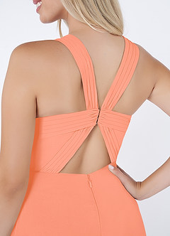 Azazie Jane Bridesmaid Dresses Sunset A-Line V-Neck Pleated Chiffon Dress image5
